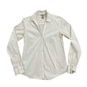 H&M White and Black Polka Dot button Down Shirt women's